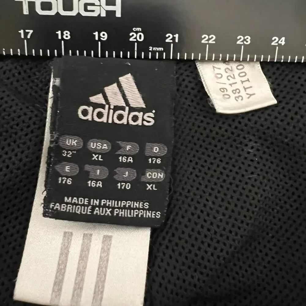 Adidas Vintage Track Pants XL Black 3 Stripe‎ Athletic Training System Joggers